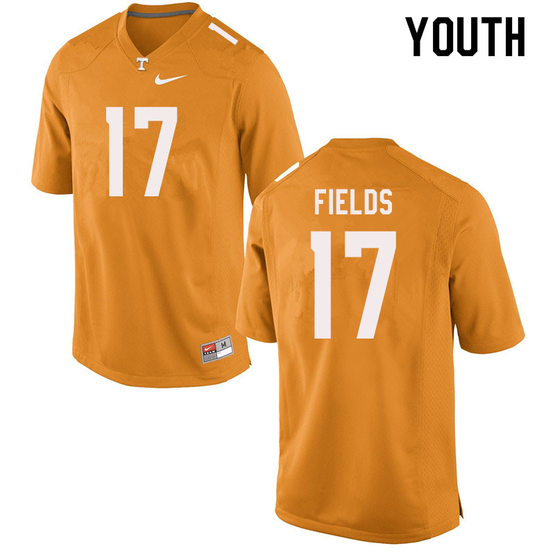 Youth #17 Tyus Fields Tennessee Volunteers College Football Jerseys Sale-Orange